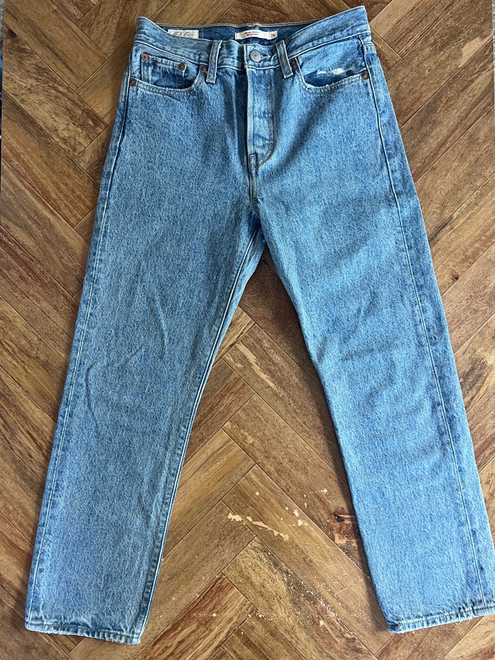 Levi’s Premium Wedgie Straight High Rise Ankle Jeans Luxor Lanes Size 26